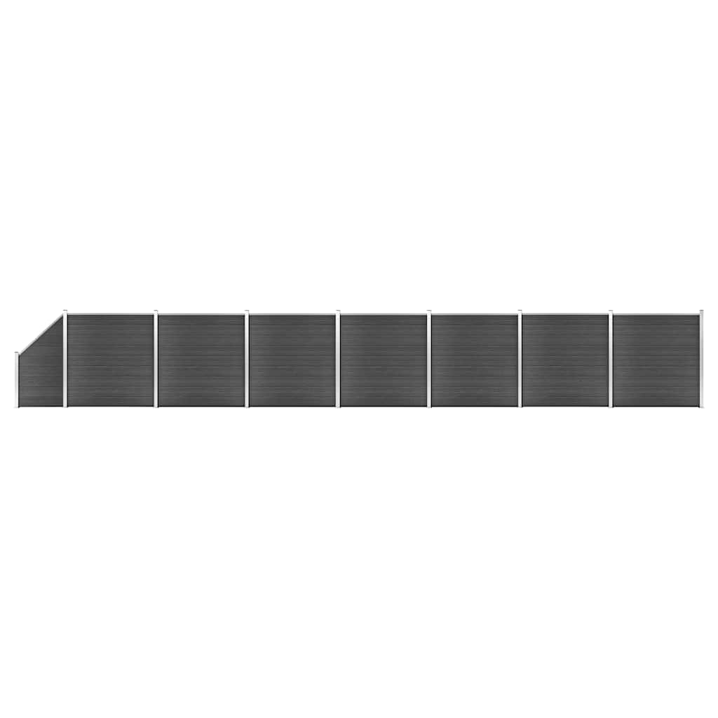 Conjunto de painel de vedação wpc 1311x(105-186) cm preto