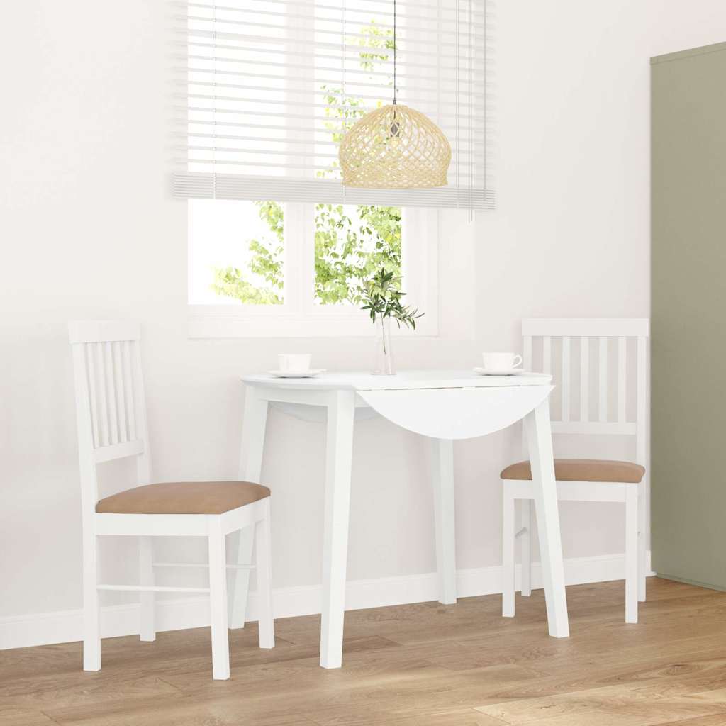 Cadeiras de jantar com almofadões 2 pcs madeira maciça branco