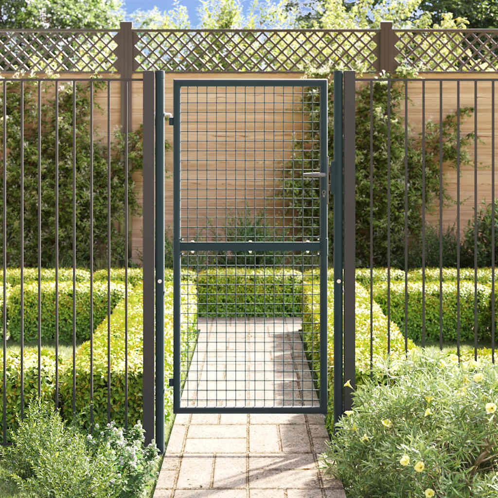Portão de jardim em tela de aço galvanizado 100x175 cm cinza