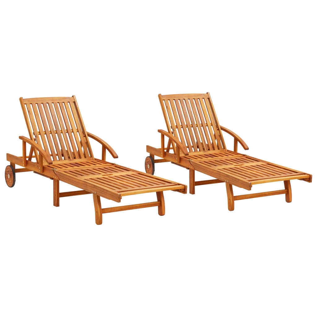 Espreguiçadeiras 2 pcs madeira de acácia maciça