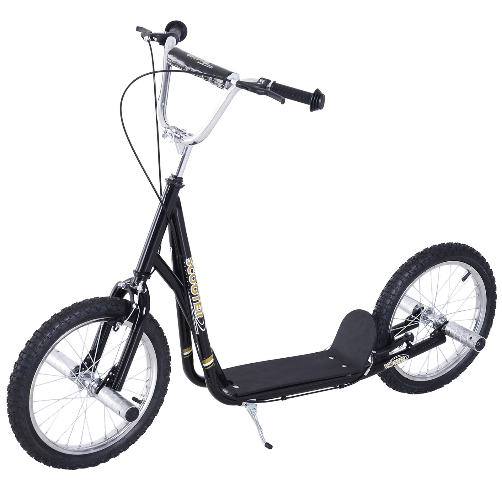 Trotinete para Crianças acima de 5 anos Scooter de 2 Rodas Grandes Insufláveis de 16 Polegadas com Freios e Guidão Ajustável em