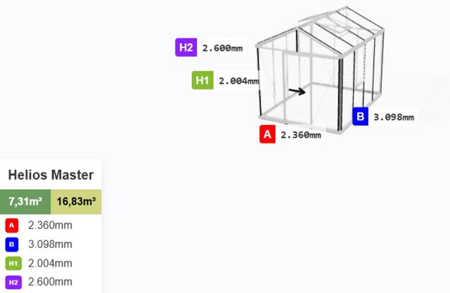 Estufa de Vidro Voyager – 7,3 a 23,3 m²