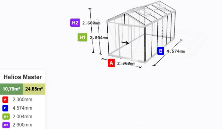Estufa de Vidro Voyager – 7,3 a 23,3 m²