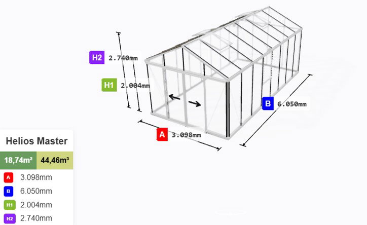 Estufa de Vidro Voyager – 7,3 a 23,3 m²