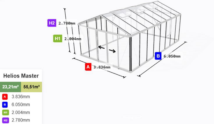Estufa de Vidro Voyager – 7,3 a 23,3 m²