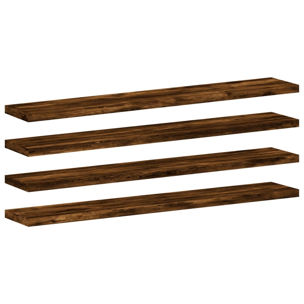 Prateleiras de parede 4pcs derivados de madeira carvalho fumado