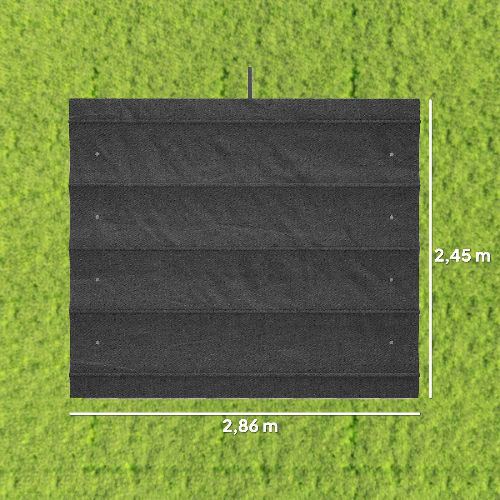 Cobertura para pérgola retrátil 286x245 cm teto de substituição para pérgola com proteção uv30+ para pérgola de 3x2,15 cm cinza