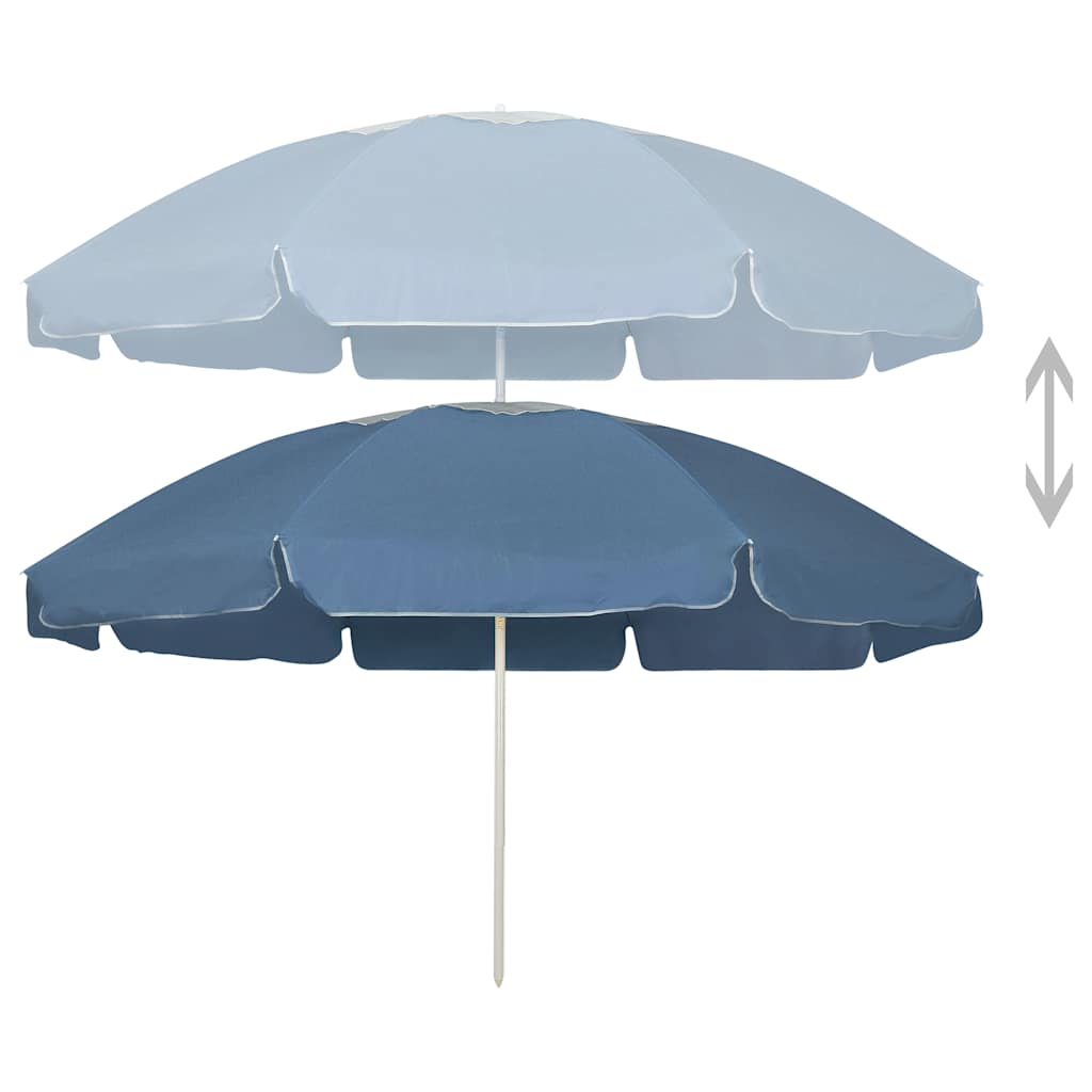 Guarda-sol de praia 240 cm azul
