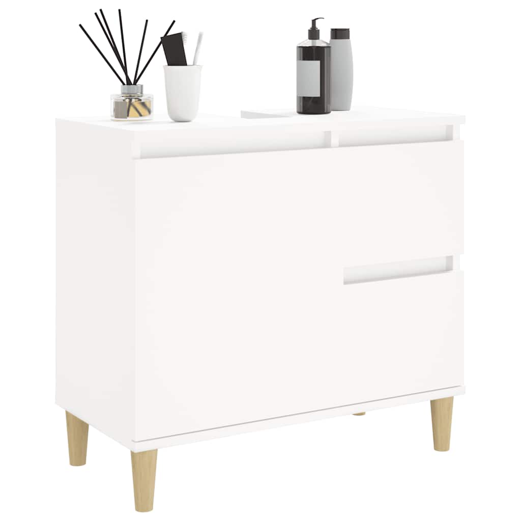 Armário de casa de banho 65x33x60cm derivados de madeira branco
