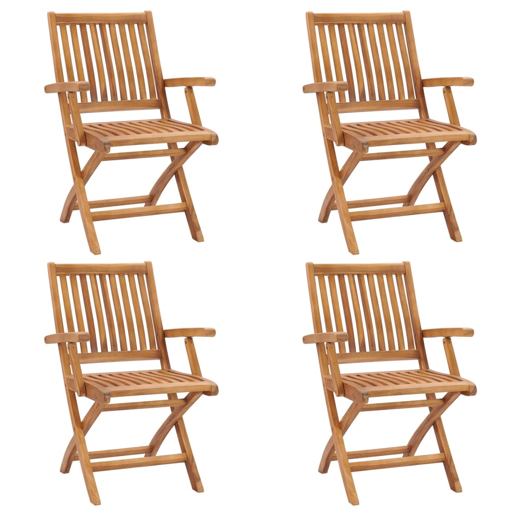 Cadeiras de jardim dobráveis 4 pcs madeira de teca maciça