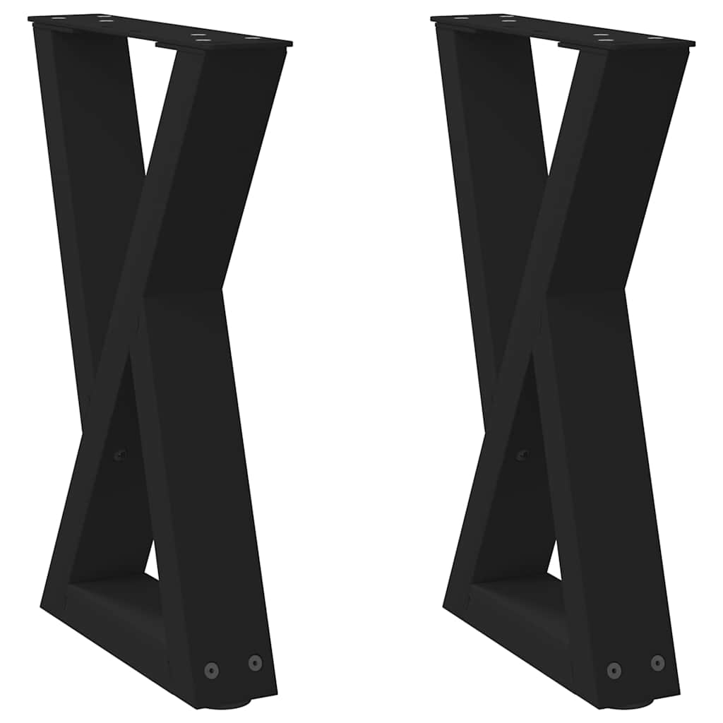 Pés para mesa de centro 2 peças preto 28x(42-43,3) cm aço
