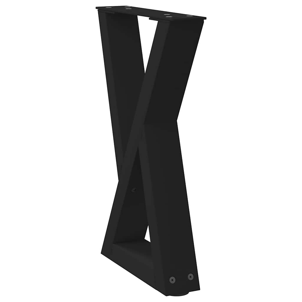 Pés para mesa de centro 2 peças preto 28x(42-43,3) cm aço