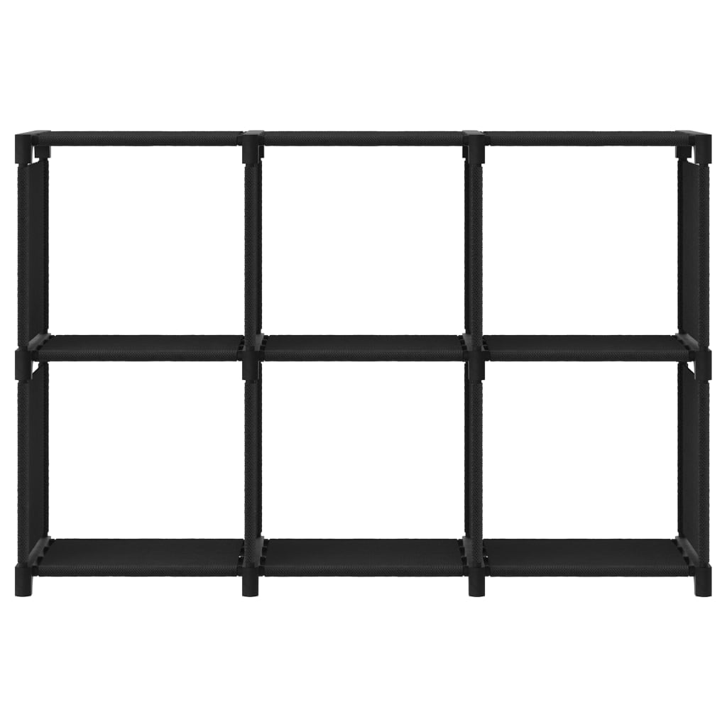 Unidade de prateleiras 6 cubos 103x30x72,5 cm tecido preto