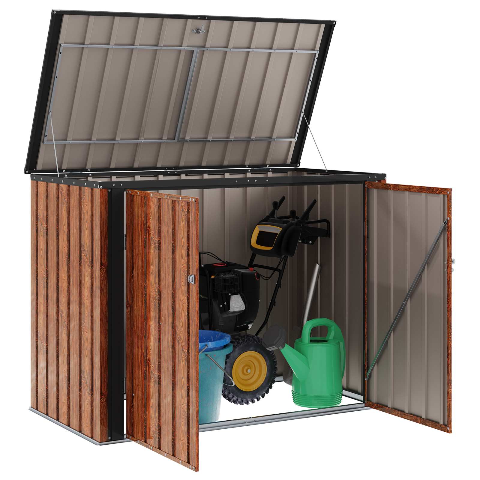 Caixa de armazenamento para jardim castanho
