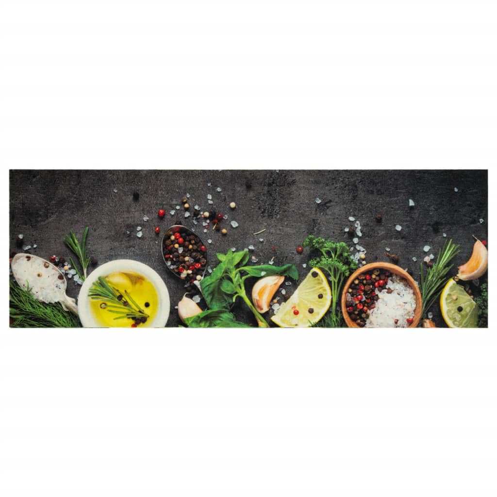 Tapete de cozinha lavável 60x180 cm veludo padrão especiarias
