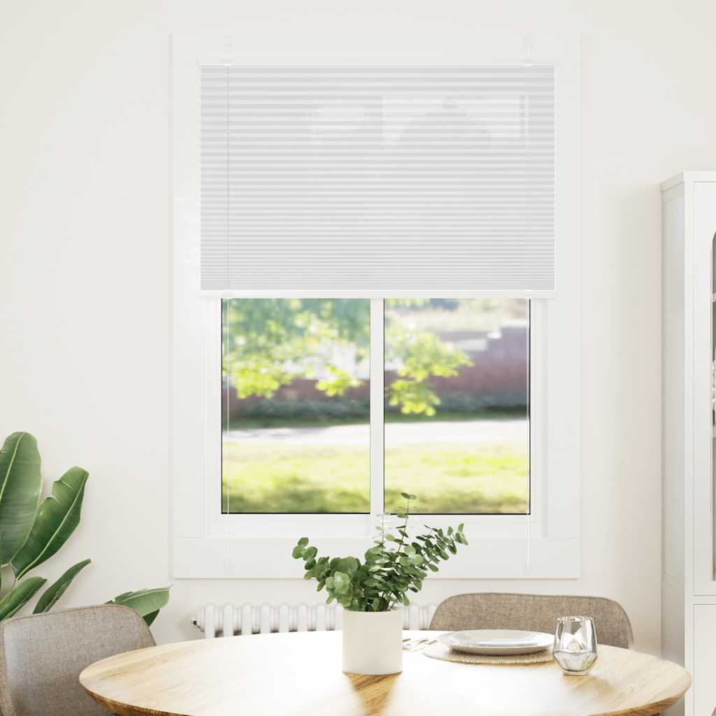 Branco plissada cega 100x100cm largura tecido 99,4 cm poliéster