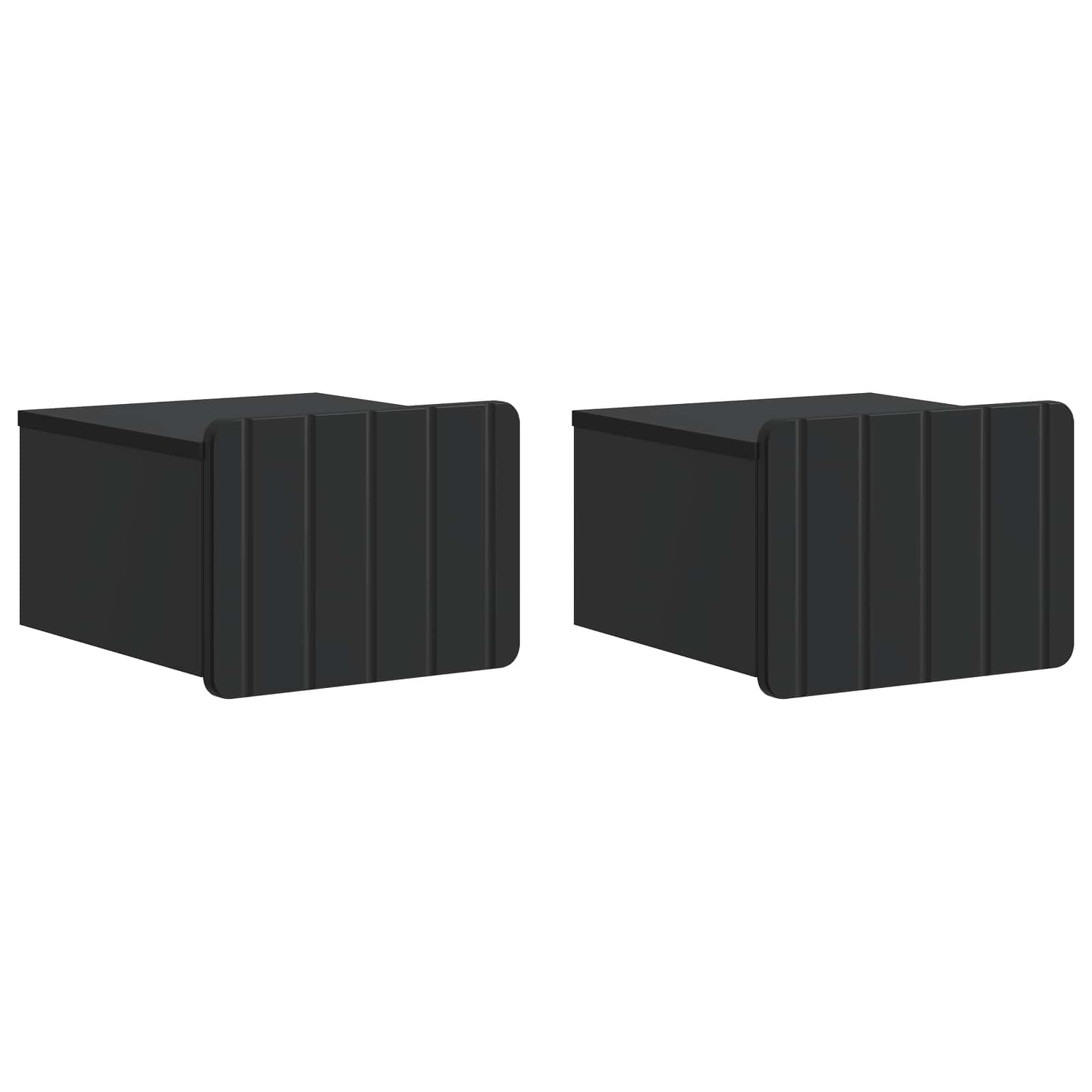 Gabinete de canto montado na parede 2 unid. preto