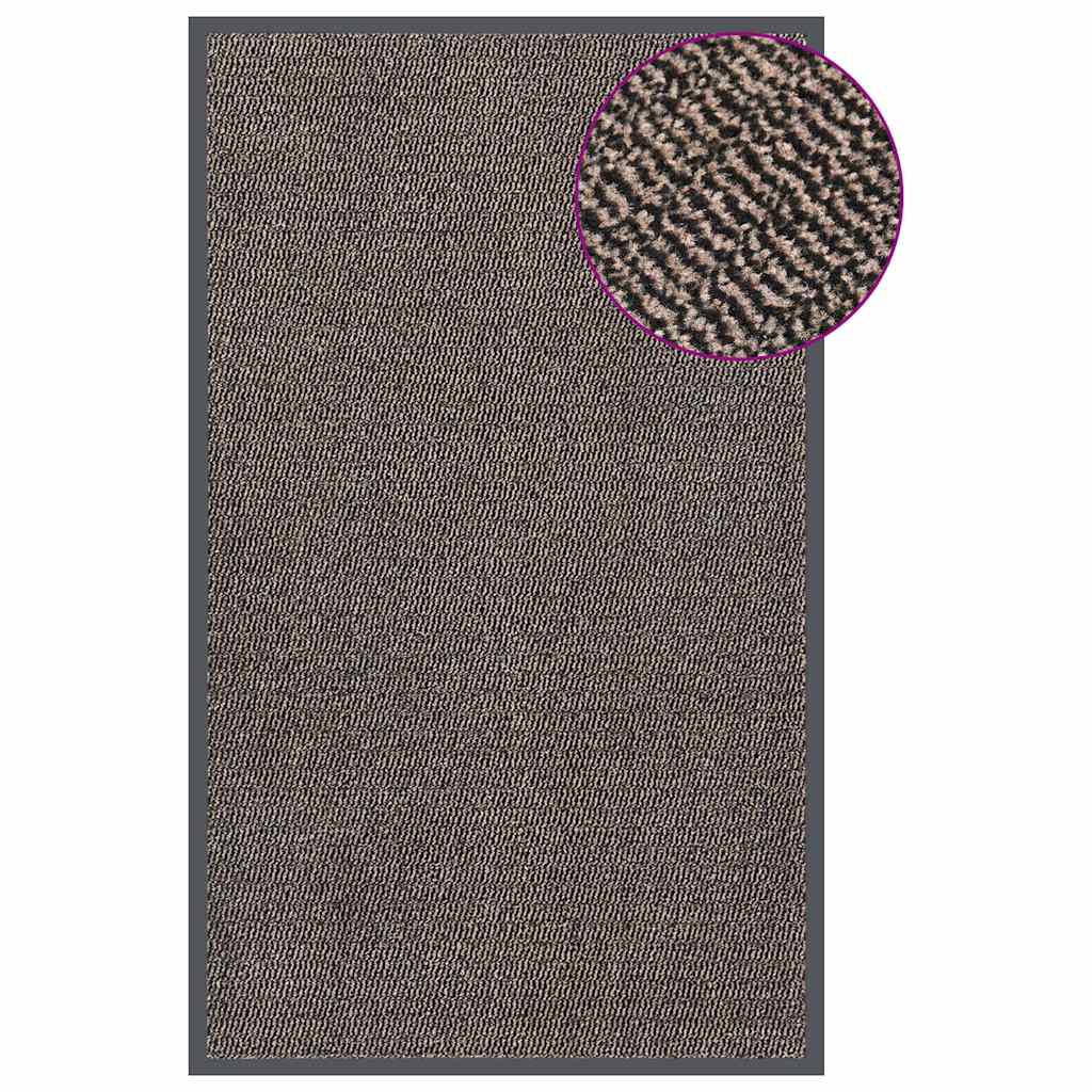 Tapete de entrada tufado 90x150 cm castanho-escuro