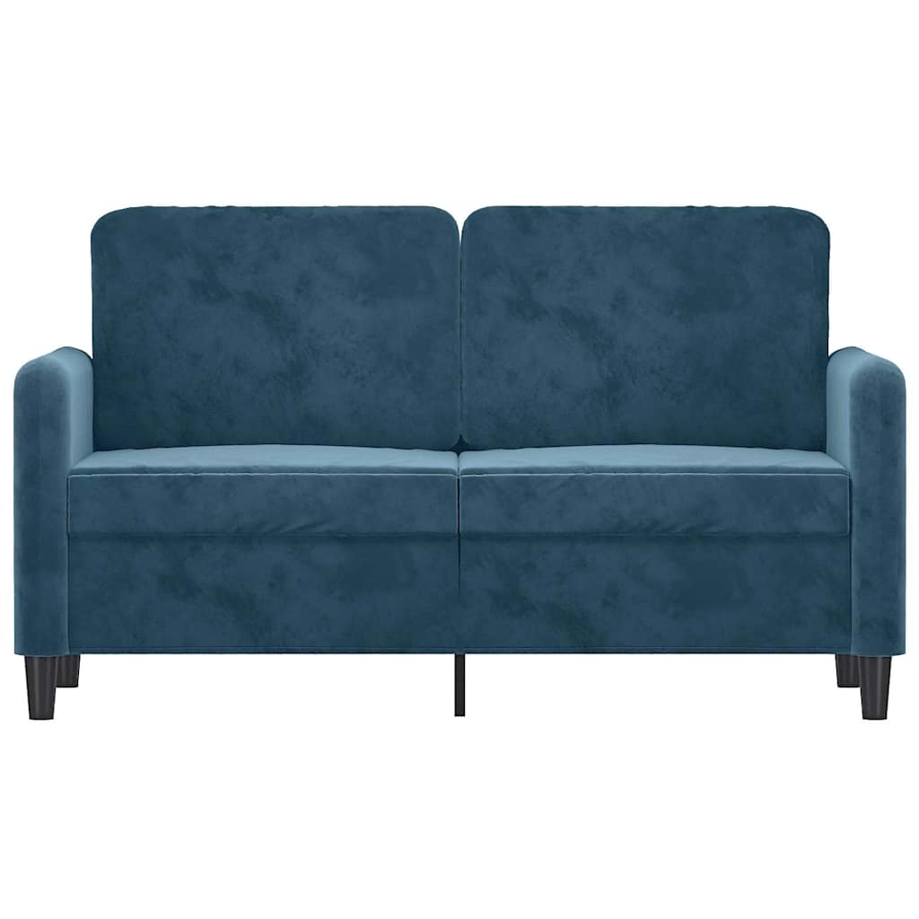 Sofá de 2 lugares veludo 120 cm azul