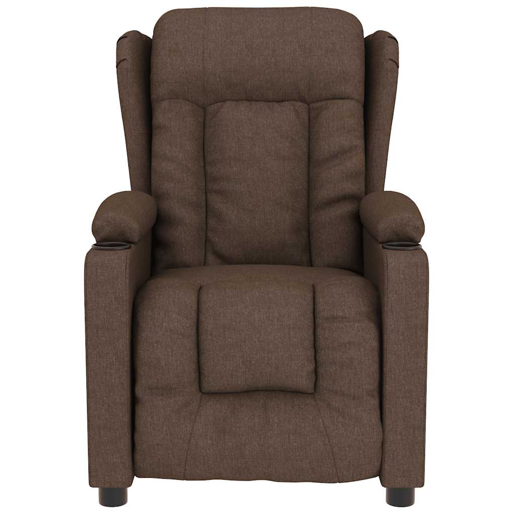 Poltrona de massagens reclinável tecido castanho