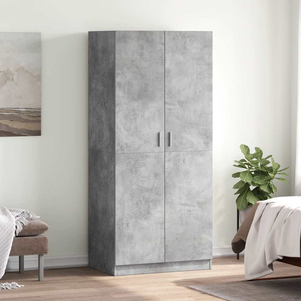 Roupeiro 80x52x180 cm derivados de madeira cinzento cimento