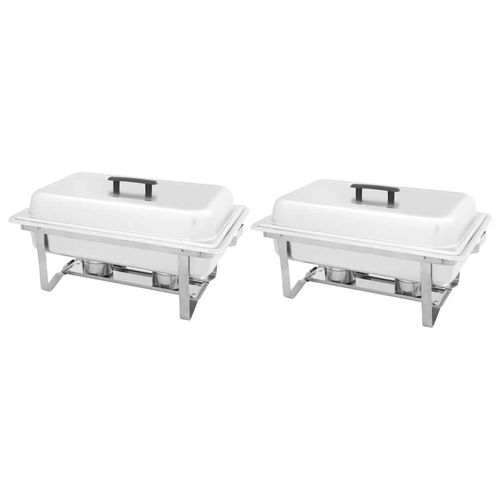 Conjunto de rechauds 2 pcs aço inoxidável