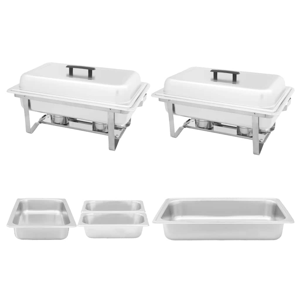 Conjunto de rechauds 2 pcs aço inoxidável