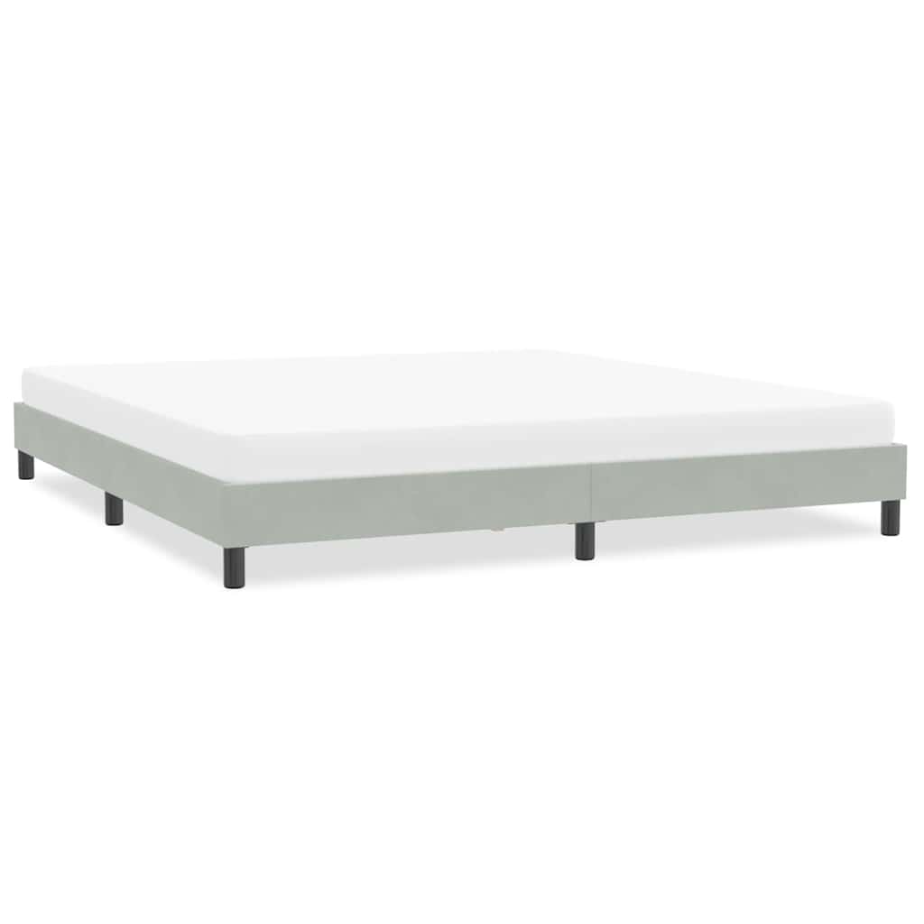 Estrutura de cama sem colchão 200x210 cm veludo cinzento-claro