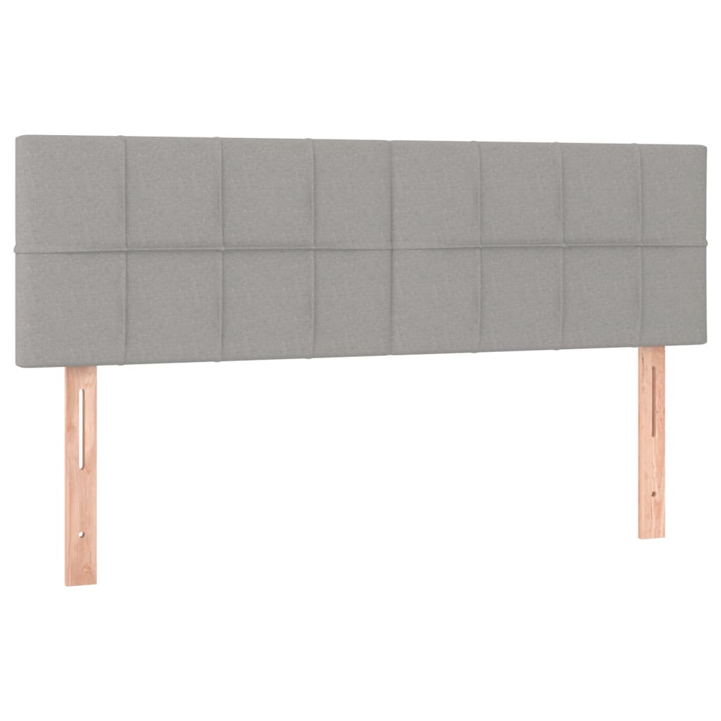 Cabeceira de cama c/ luzes LED tecido 144x5x78/88cm cinza-claro