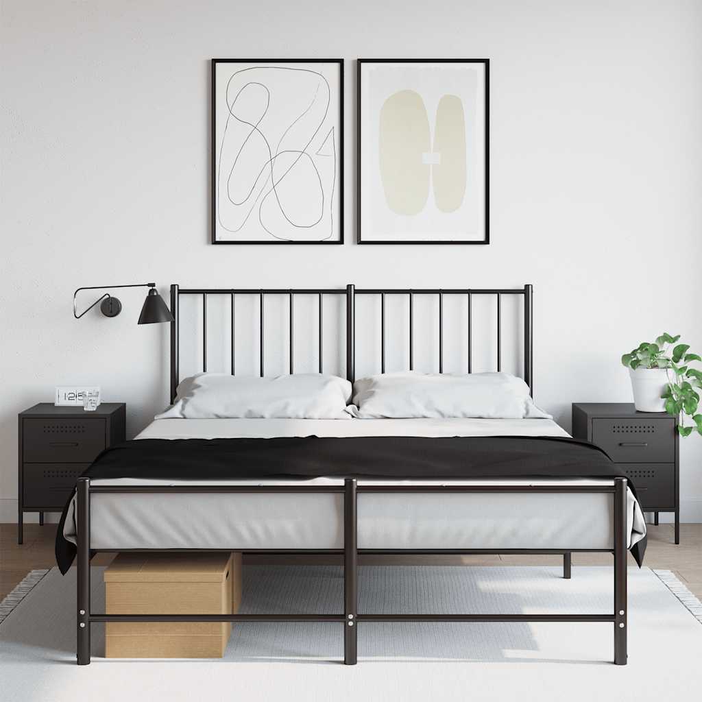 Mesas de cabeceira 2 pcs 36x39x50,5cm aço preto