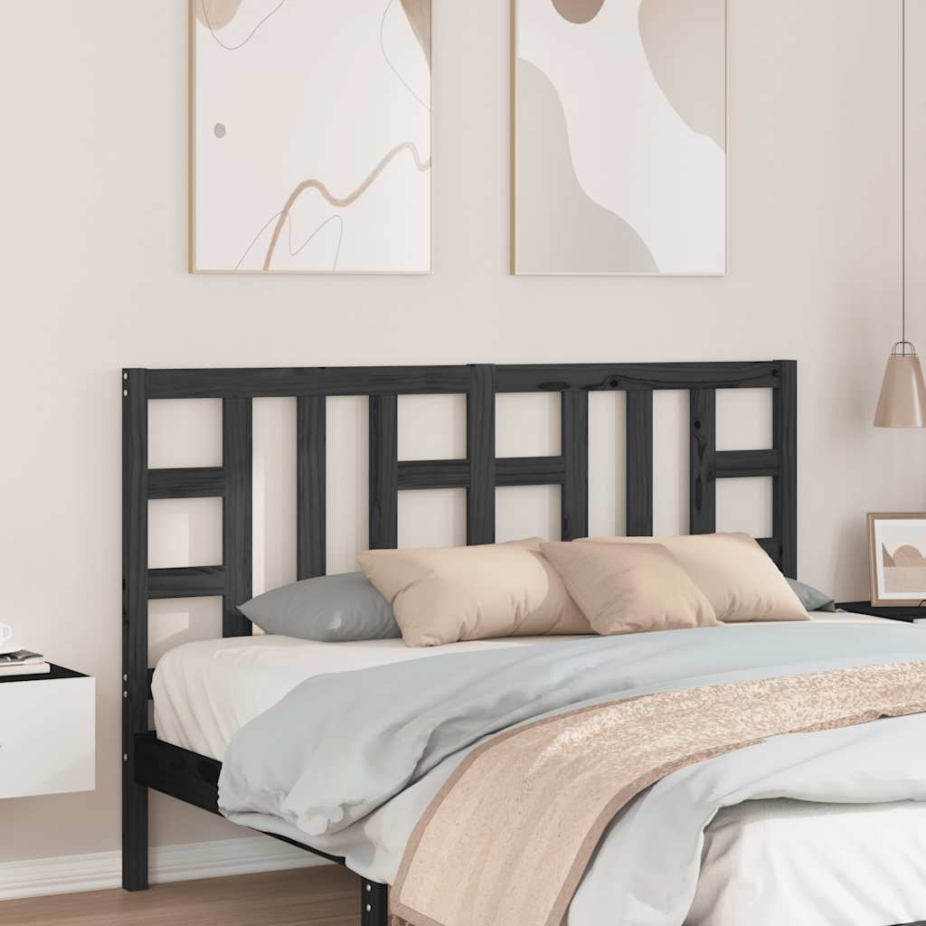 Cabeceira de cama 166x4x100 cm pinho maciço preto