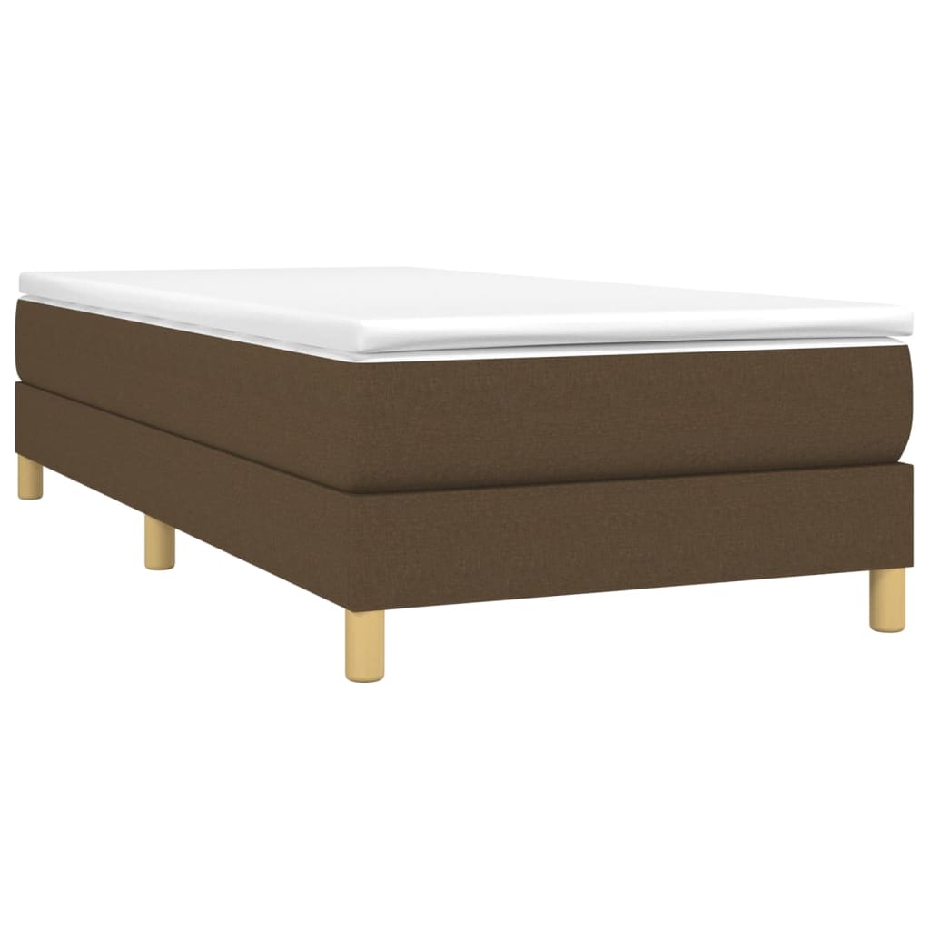 Cama com molas/colchão 90x190 cm tecido castanho-escuro