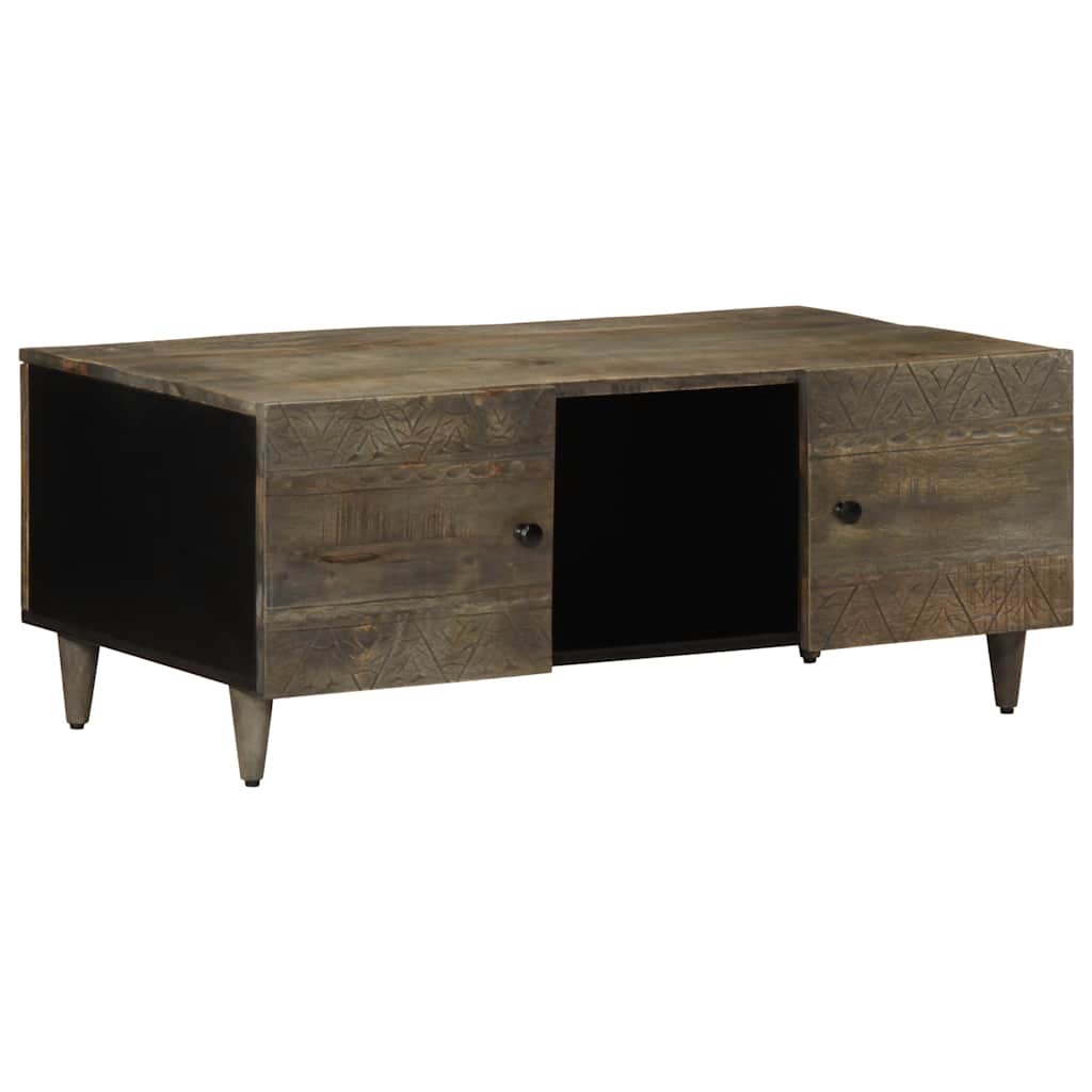 Mesa centro 100x54x40cm madeira mangueira maciça cinzento claro