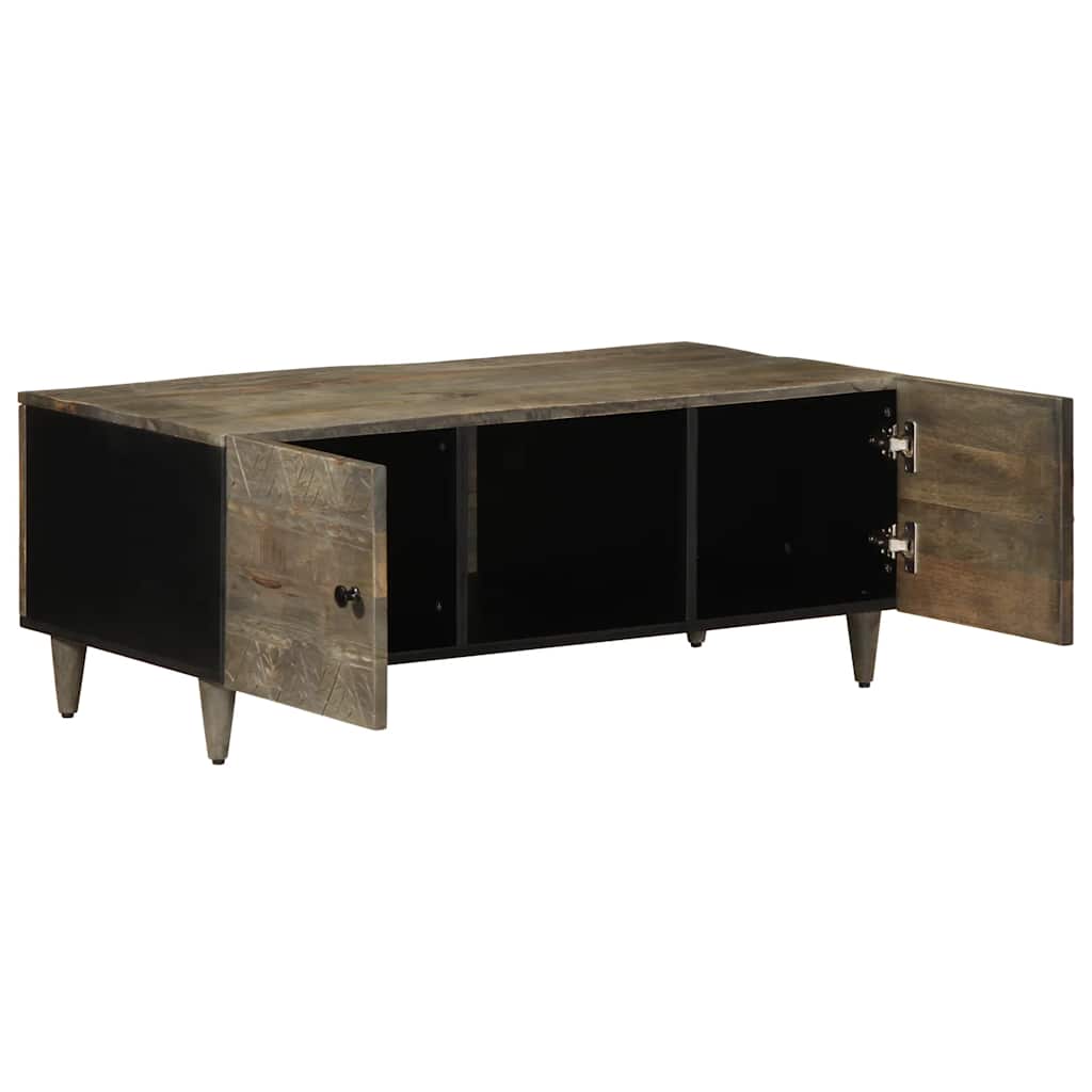 Mesa centro 100x54x40cm madeira mangueira maciça cinzento claro