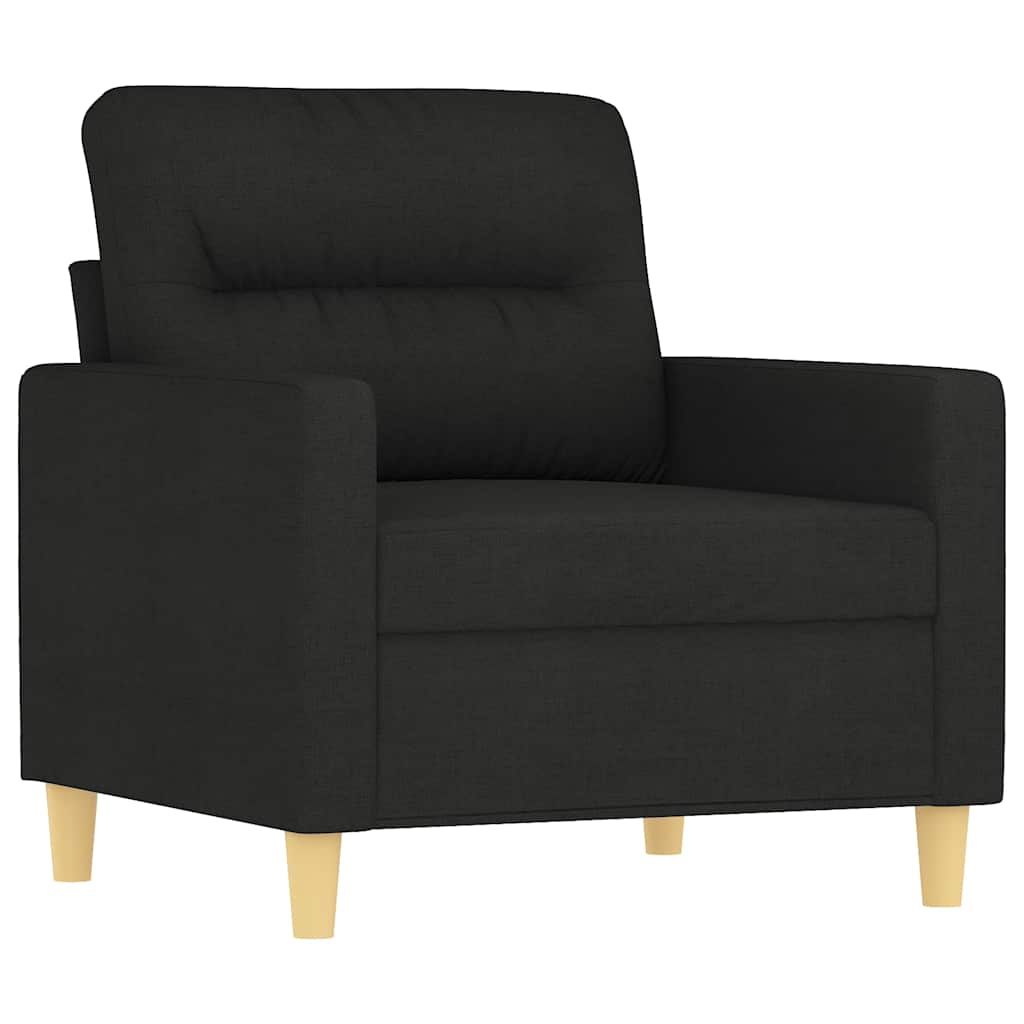 Poltrona com apoio de pés 60 cm tecido preto