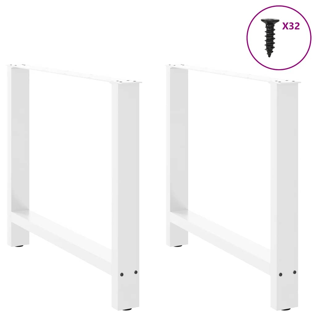 Pés para mesa de jantar , 2 peças, 90x (72-73) cm, branco, aço