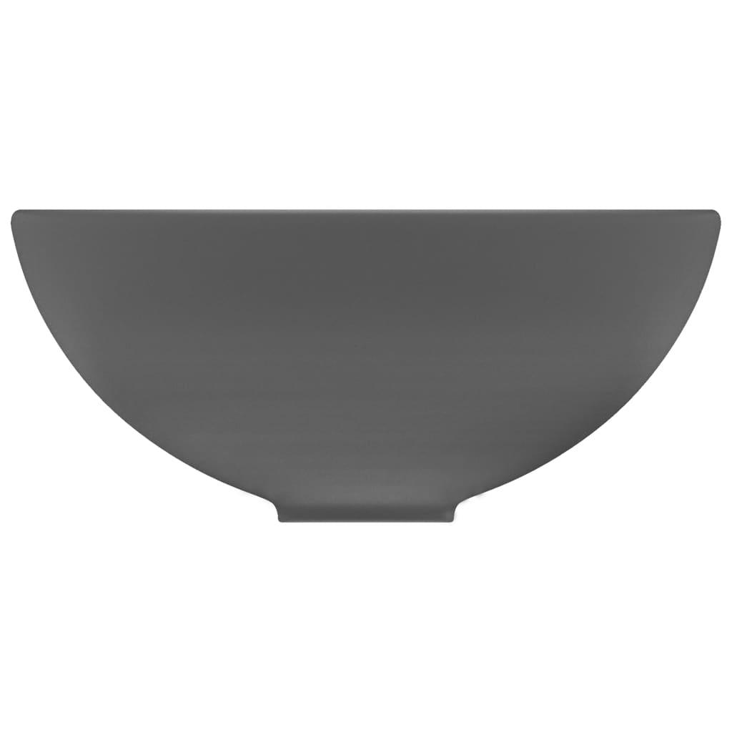 Lavatório wc luxuoso redondo 32,5x14cm cerâmica cinzento mate