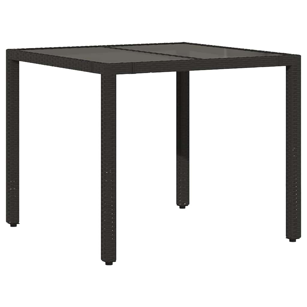 5 Pcs conjunto bistrô de jardim c/ almofadões vime PE preto