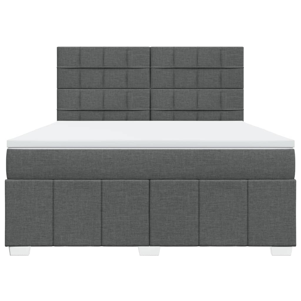 Cama com molas/colchão 180x200 cm tecido cinzento-escuro