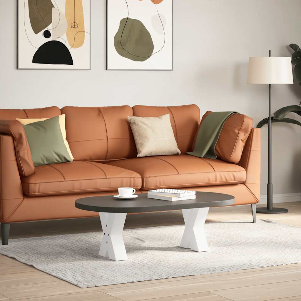 Pés para mesa de centro em formato de x, 2 peças, branco, 40x (30-31) cm, aço