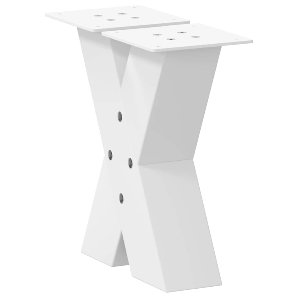 Pés para mesa de centro em formato de x, 2 peças, branco, 40x (30-31) cm, aço