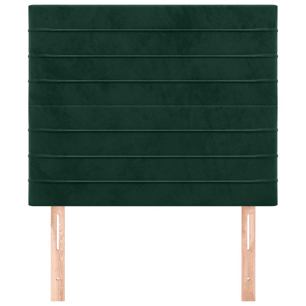 Cabeceira verde escuro 100x5x118/128 cm veludo
