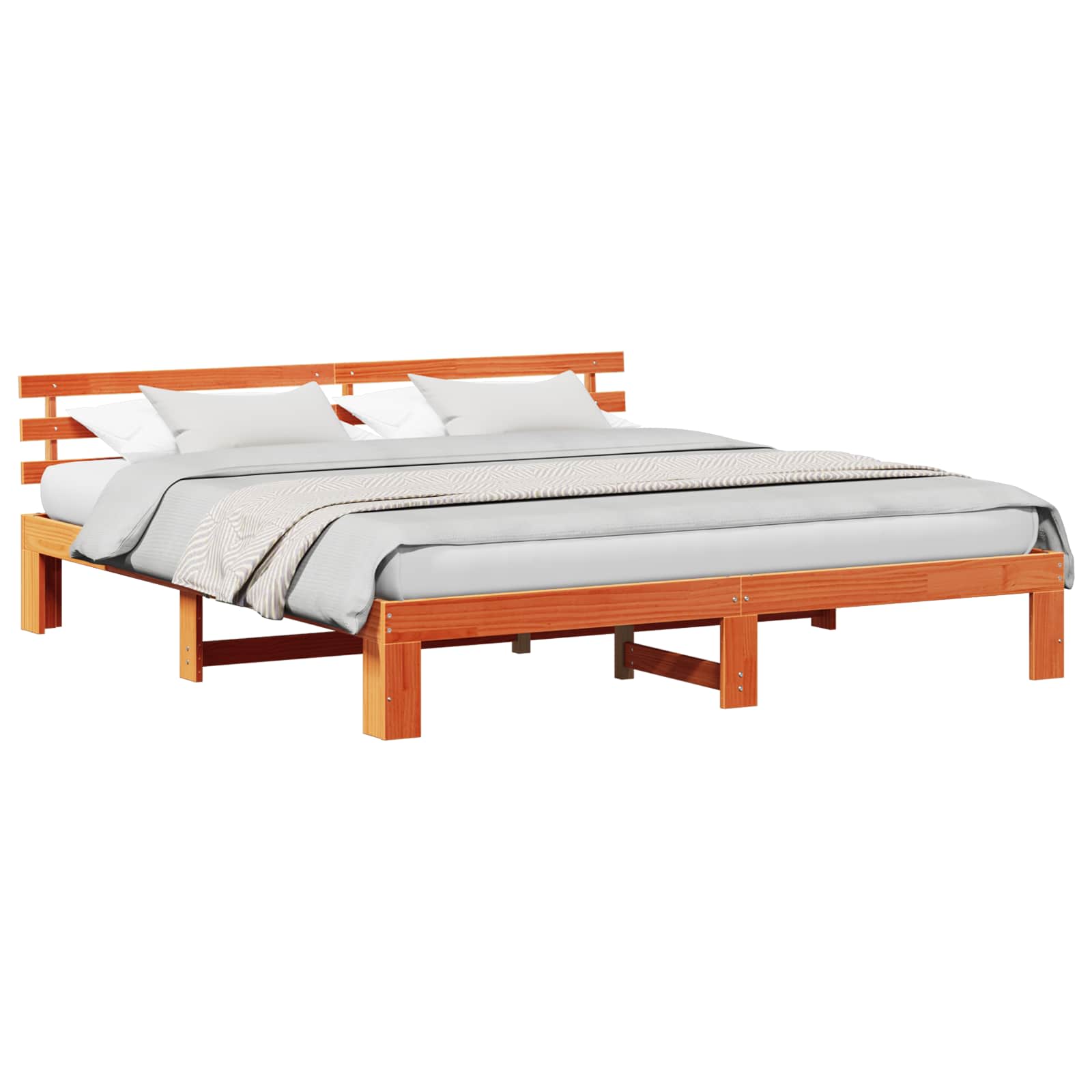 Estrutura da cama com cabeceira marrom cera 180 x 200 cm