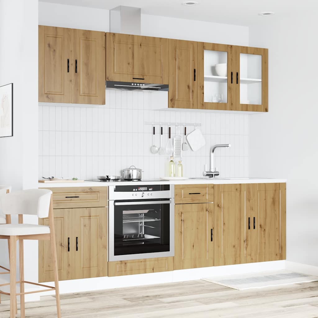 8 Peças armário de cozinha conjunto kalmar carvalho artisiano