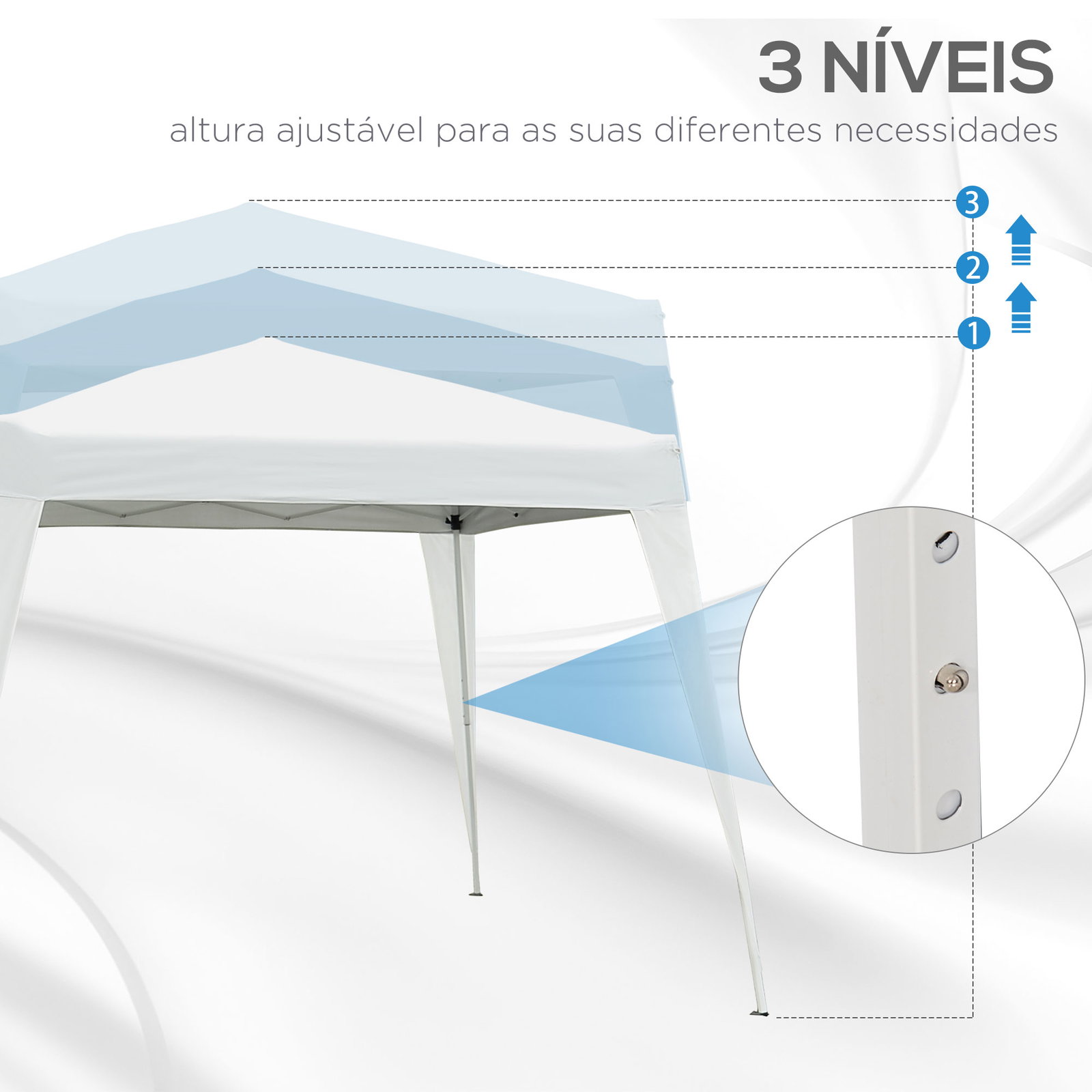 Tenda dobrável tenda com desenho pop up para jardim campismo festas eventos aço e oxford 297x297x250 cm branco