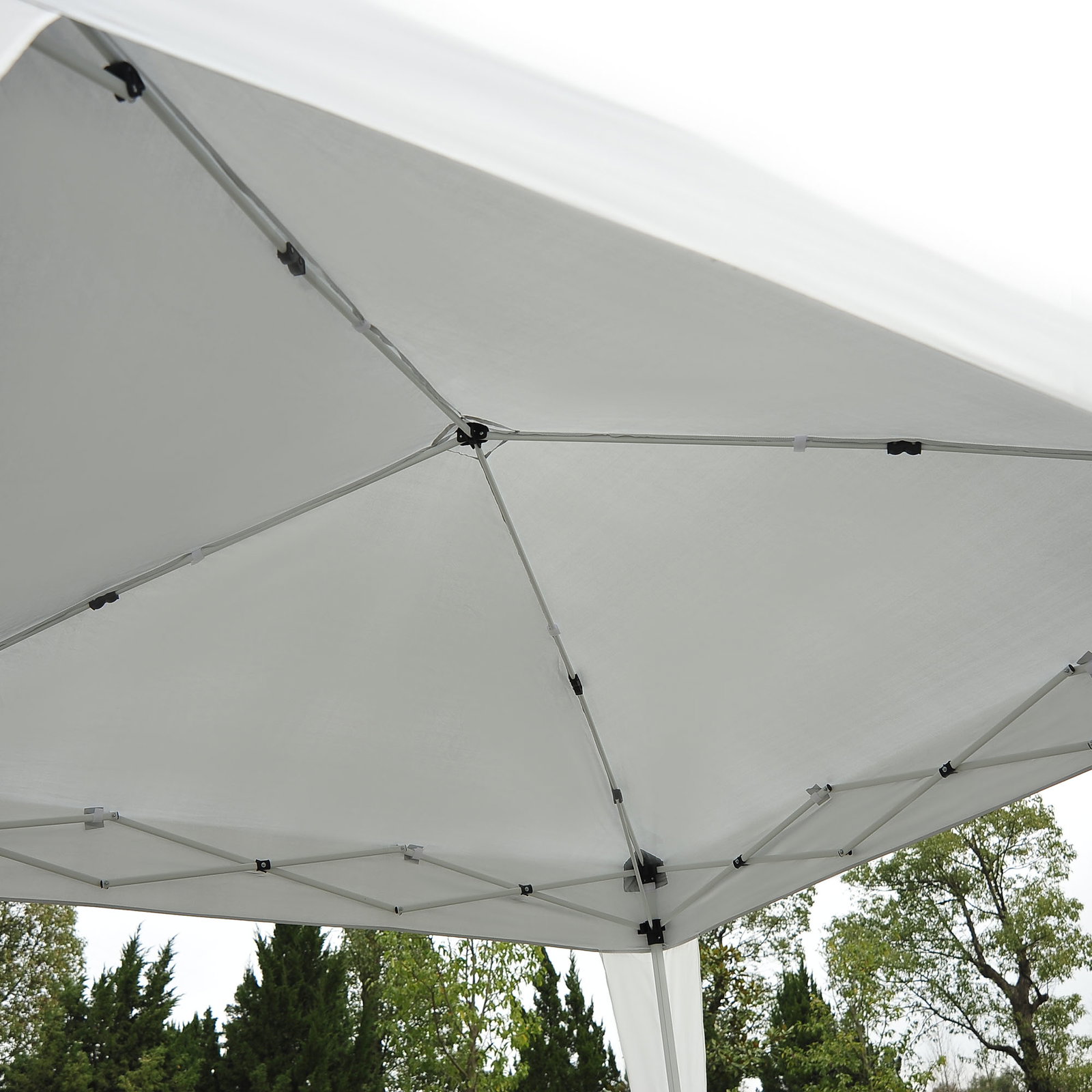 Tenda dobrável tenda com desenho pop up para jardim campismo festas eventos aço e oxford 297x297x250 cm branco