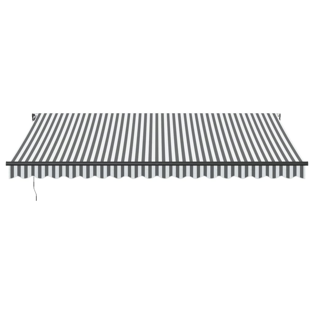 Toldo retrátil manual com luzes leds 450x350cm antracite/branco