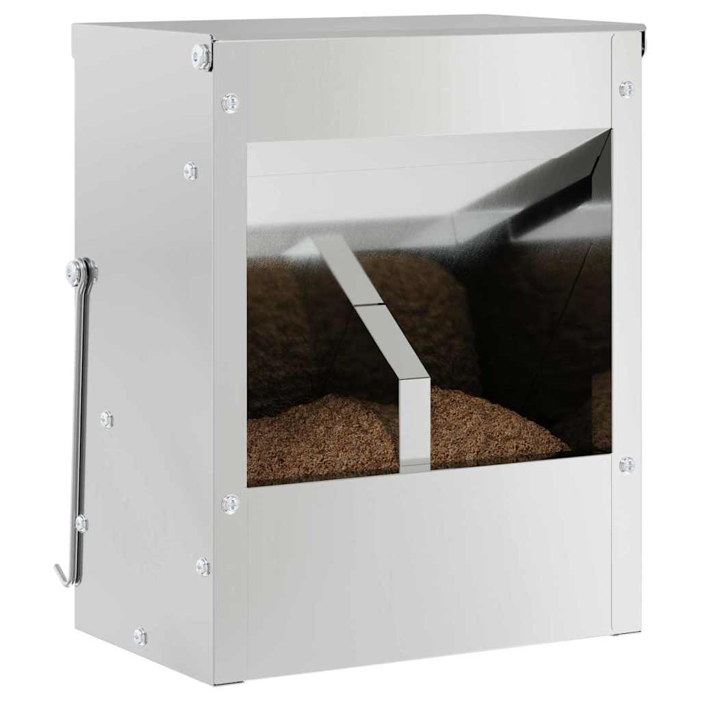 Comedouro para coelhos prateado 20 x 12,5 x 25 cm