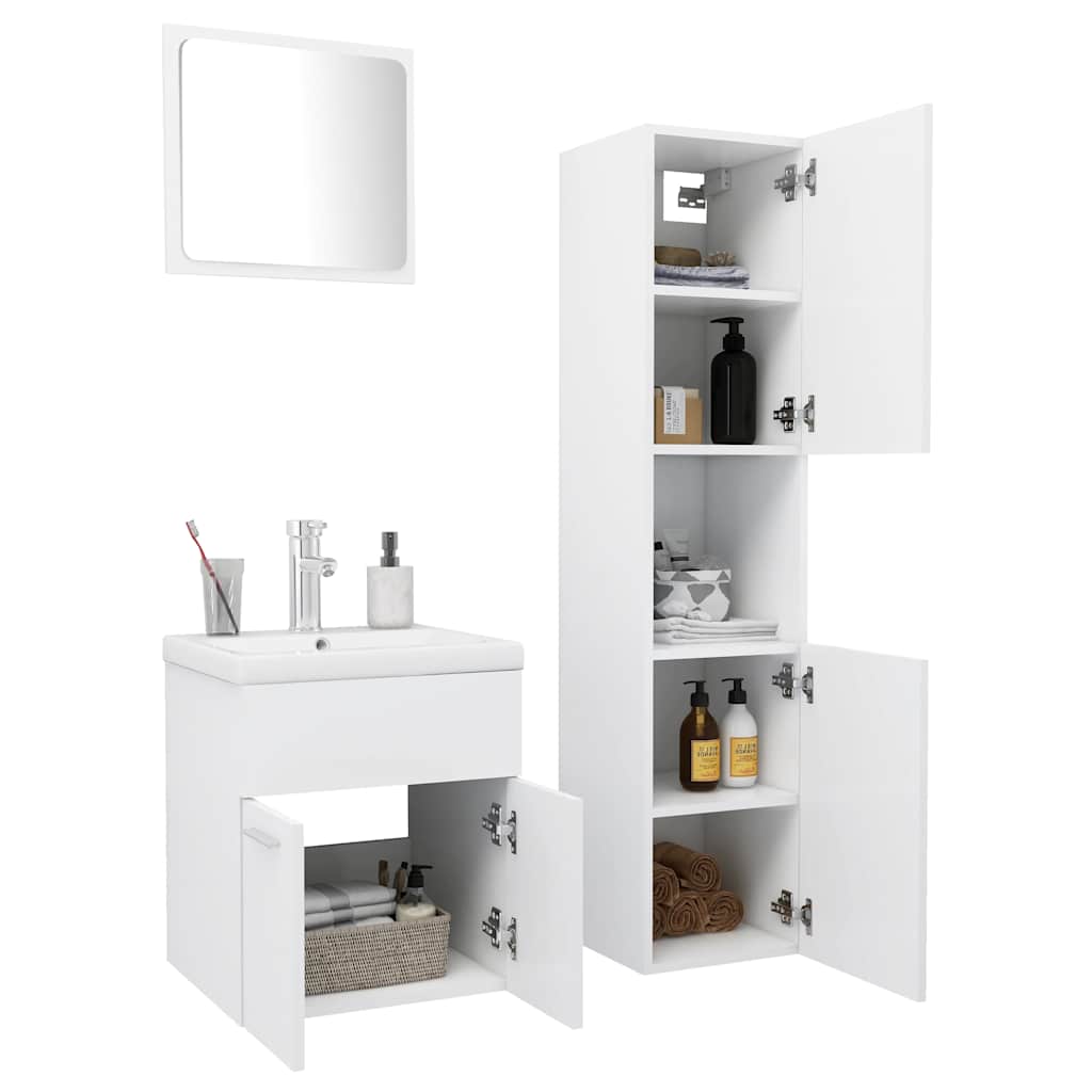 Conjunto de móveis de casa de banho contraplacado branco