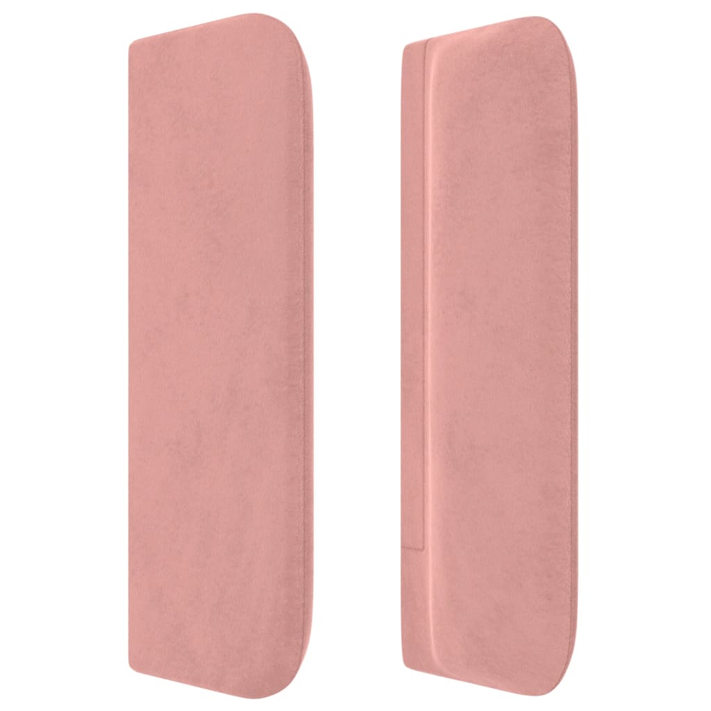 Cabeceira de cama c/ abas veludo 203x16x78/88 cm rosa